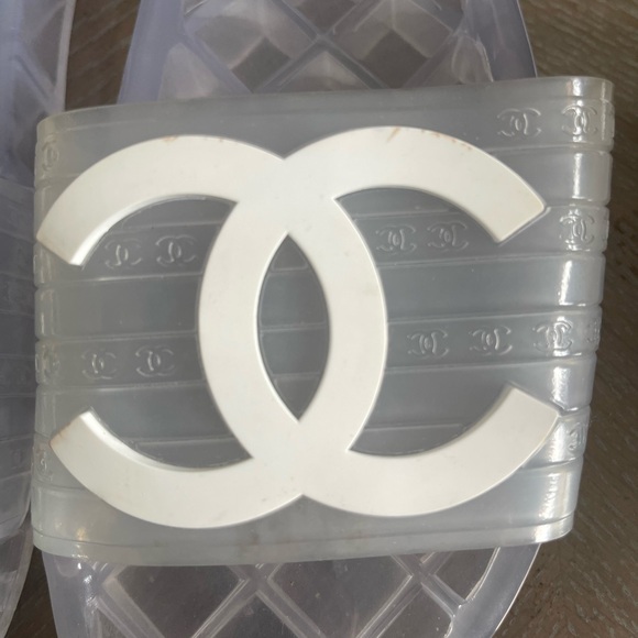 CHANEL CLEAR CC LOGO SLIDES - size 39-40 - Picture 14 of 15